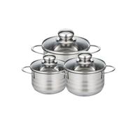 Lot de 3 faitouts en acier inoxydable sans PFAS 16, 20 et 24 cm Elo Brillant Elo