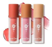 Lot de 3 Fard à Joues Liquide en Crème pour les Joues,Fard à Joues Mat et Doux,Ensemble de Bâtonnets de Fard à Joues Légers,Texture Mousse Veloutée,Sensation Respirante,Teinté de Peau