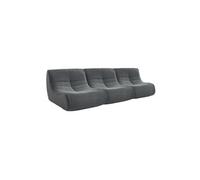 | Lot de 3 fauteuils chauffeuses en bouclette texturée anthracite style contemporain 1 place