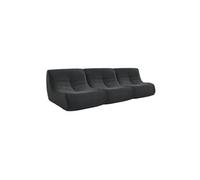 sweeek - Lot de 3 fauteuils chauffeuses en Bouclette texturée Noir Style Contemporain 1 Place