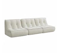 Lot de 3 fauteuils modulable velours côtelé 240 x 90 x 70 cm écru - Lizy