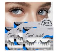 Lot de 3 faux cils aspect naturel 5D super moelleux avec bande noire