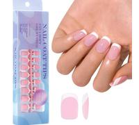 Lot de 3 faux ongles à presser en gel souple - 15 tailles - Pré-colorés - French Nails - Cadeaux