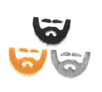 Lot De 3 Faux Sourcils Et Barbe - Accessoires De Déguisement Pour Homme Âgé Réalistes Et Auto-Adhésifs Pour Halloween Mascarade Cosplay