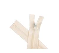 Lot de 3 fermetures éclair en résine à verrouillage automatique, grandes dents, 5#, pour vestes, vêtements et accessoires,Beige,40 cm
