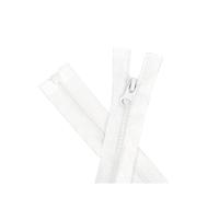 Lot de 3 fermetures éclair en résine à verrouillage automatique, grandes dents, 5#, pour vestes, vêtements et accessoires,Blanc,70 cm
