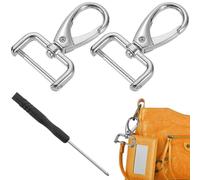 Lot de 3 fermoirs mousquetons pour porte-clés pivotants à 360 degrés avec anneau en D multi-usages pour porte-clés cordons sacs à dos avec tournevis