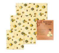 Lot de 3 feuilles alimentaires en d'abeille - Couverture durable et écologique - Pour sandwich - En d'abeille bio - Solution de conservation des aliments zéro déchet pour une utilisation en