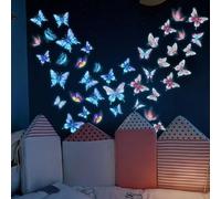 Lot de 3 feuilles d'autocollants muraux en PVC phosphorescents pour chambre à coucher et salon, faciles à appliquer et à enlever, design moderne inspiré de la nature