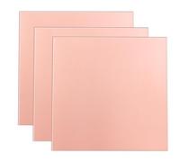 Lot de 3 feuilles de cuivre pur à 99,9 %, 10,2 x 10,2 cm, calibre 18 (1 mm) d'épaisseur, plaque de cuivre attachée au film, parfaites pour les bijoux, les travaux manuels, les modélismes, les
