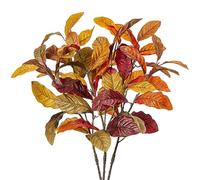 Lot de 3 feuilles de magnolia artificielles pour décorations d'automne, faux lots avec longues tiges pour Thanksgiving, festival, mariage, décoration d'intérieur, bricolage, fête