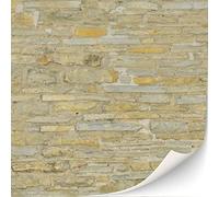 Lot de 3 feuilles de mur de briques autocollantes pour maison de poupée - Échelle 1:12 (mur en pierre méditerranéenne)