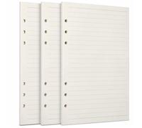 Lot de 3 feuilles de papier de recharge A5, 100 g/m², épais, rechargeable, 6 trous, feuilles volantes, 135 feuilles (270 pages)