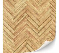 Lot de 3 feuilles de revêtement de sol autocollant pour maison de poupée à l'échelle 1:12 (parquet à chevrons)