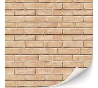 Lot de 3 feuilles de revêtement mural autocollant pour maison de poupée à l'échelle 1:12 (briques de couleur crème 2)