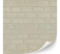 Lot de 3 feuilles de revêtement mural autocollant pour maison de poupée - Échelle 1:12 (brique grès)