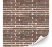 Lot de 3 feuilles de revêtement mural autocollant pour maison de poupée - Échelle 1:12 (brique marron)