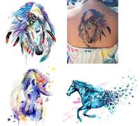 Lot de 3 feuilles de tatouages éphémères pour chevaux