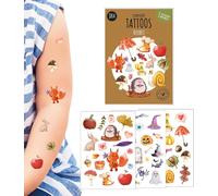 Lot De 3 Feuilles De Tatouages Temporaires Pour Enfants D'automne - Végétalien Et Doux Pour La Peau - Testé Dermatologiquement - Petit Cadeau D'anniversaire Pour Fille Et Garçon - Cadeau À P[Z4726]