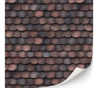 Lot de 3 feuilles de tuiles autocollantes et bardeaux de toit pour maison de poupée à l'échelle 1:12 (bardeaux rouges)