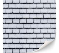 Lot de 3 feuilles de tuiles de toit autocollantes et bardeaux pour maisons de poupées échelle 1:12 (toit de village hivernal)