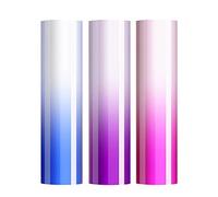 Lot de 3 feuilles de vinyle thermocollant changement de couleur pour t-shirts, vinyle 3D sensible à la lumière pour presse à chaud, 25 x 30,5 cm