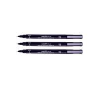 Mitsubishi Pencil Feutres à dessin uni pin 0.05 mm Noir – Lot de 3