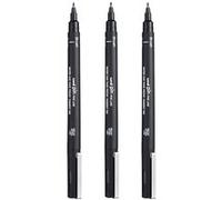 Mitsubishi Pencil – Stylo à pointe pinceau Uni Pin – Noir – Lot de 3
