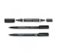 Lot De 3 Feutres - Noir - Pointe Moyenne Fine Et Large - Staedtler