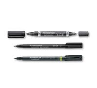 Lot de 3 feutres - Noir - Pointe moyenne fine et large - Staedtler
