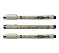 Lot de 3 feutres Pigma Micron 005 Sakura pointe extra fine 0.20mm noir Noir G