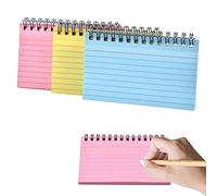 Lot de 3 fiches, 150 feuilles de cartes flash, cartes de révision lignées, cartes d'enregistrement pour réunion de bureau, apprentissage scolaire, note autocollante (bleu, rose et jaune).…