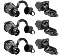 Lot de 3 prises à 3 broches, prise de remorque, prise 3 pôles 12 V, tracteur, prise 12 V, prise pour machine agricole et machine de construction