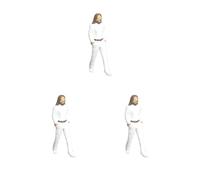 Lot de 3 figurines 1:64 - Personnage Diorama Band - Modèle de tramway - Jouet pour enfants - Blanc - 2,8-3 cm