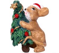 Lot de 3 figurines d'animaux en résine pour décoration de Noël, ajoutant de la joie saisonnière et une touche élégante à votre bureau, cheminée et étagère