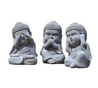 Lot de 3 figurines de Bouddha assis, sculpture de bébé Bouddha zen, statue de Bouddha « entendre, voir, dire, ne pas entendre, ne pas ... entendre, ne pas dire, ne pas entendre, ne pas entendre, ne p