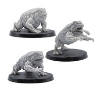 Lot de 3 figurines de crapaud géant pour RPG de table | Créatures fantastiques de 32 mm | DnD, Pathfinder, Wargames | Figurines de chemin forgé | Modèles en résine grise pour joueurs