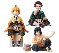Lot de 3 Figurines Kamado Tanjiro Hashibira Inosuke Agatsuma Zenitsu Figurine Kimetsu No Yaiba PVC Anime Personnage Modèle Statue Ornements Collection Cadeaux