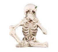 Lot de 3 figurines squelette d'Halloween en résine « Écouter, voir, parler pas de mal » - Décoration effrayante pour étagère et table - Figurine de collection pour la maison - Décoration d'Halloween