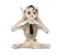 Lot de 3 figurines squelette d'Halloween en résine « Écouter, voir, parler pas de mal » - Décoration effrayante pour étagère et table - Figurine de collection pour la maison - Décoration d'Halloween