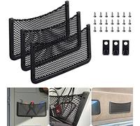 Lot de 3 filets à bagages de 42 x 21 cm avec crochets, filet de rangement pour voiture, filet de rangement de coffre de voiture avec vis, filet de rangement auto pour caravane, camion, camionnette