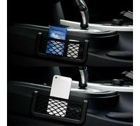 Lot de 3 filets de rangement latéraux pour siège de voiture avec support élastique pour téléphone portable, pour une utilisation intérieure de voiture, pour garder les petits objets bien rangés et
