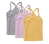 Lot de 3 Fille Débardeurs Coton sous-Vêtements Enfants Tee Tops Solid Haut Décontracté Camis D'Été Tank Top Respirant T-Shirts à Manches Courtes Garçon Débardeur Mes Commandes Multicolore, 6 Ans