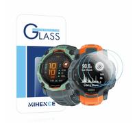 Lot de 3 films de protection d'écran compatibles avec montre connectée Garmin Instinct 3 AMOLED/Solar 50 mm en verre trempé 9H