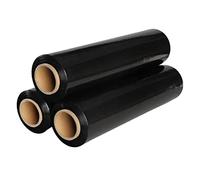 Lot de 3 films étirables pour palettes Noir 400 mm x 150 m