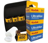 Lot de 3 films pour appareil photo Kodak Ultramax 400 36 poses et étui Clikoze 35 mm
