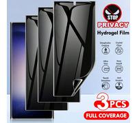 Lot de 3 films protecteurs d'écran souples en hydrogel, anti-espionnage, compatibles avec les téléphones Samsung Galaxy [sans verre trempé]. Faciles à installer, transparents haute définition, sans bu