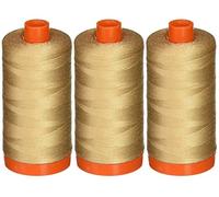 Lot de 3 fils de coton mako Aurifil Beige A1050-2314 50 WT 1400 m chacun