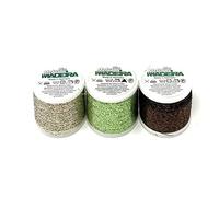 Lot de 3 fils de fil MADEIRA or blanc, vert et marron