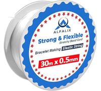 Lot de 3 fils élastiques transparents de 30 m x 0,5 mm pour fabrication de bracelets solides et extensibles, durables et transparents, pour la fabrication de bijoux, les perles et les projets